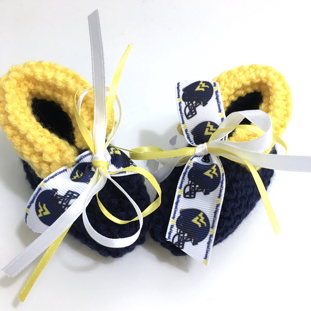 West Virginia University MOUNTAINEERS Baby Booties *NEW*